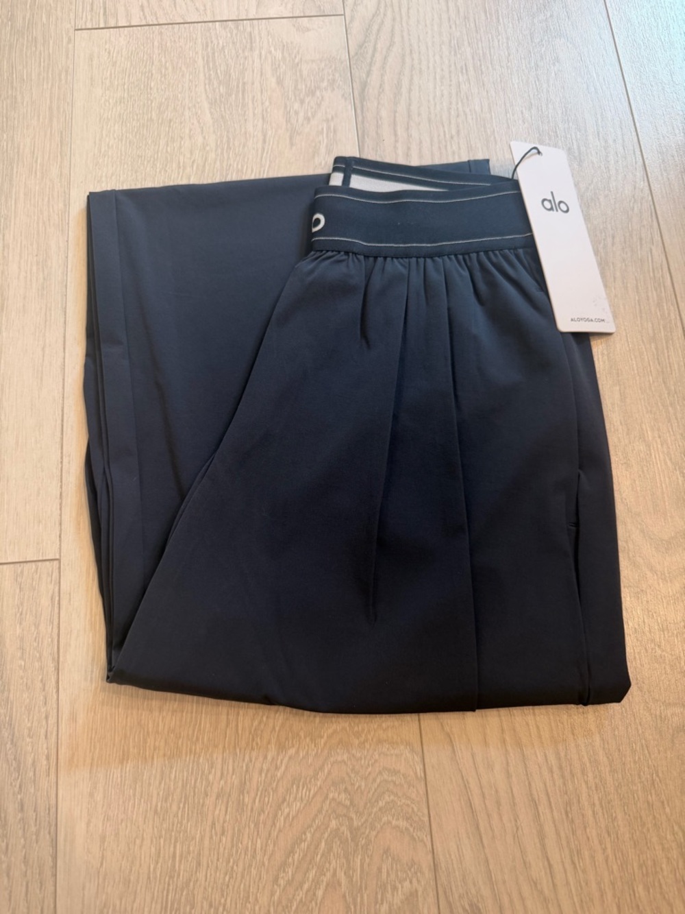 ALO Yoga Black Wide-Leg Trousers